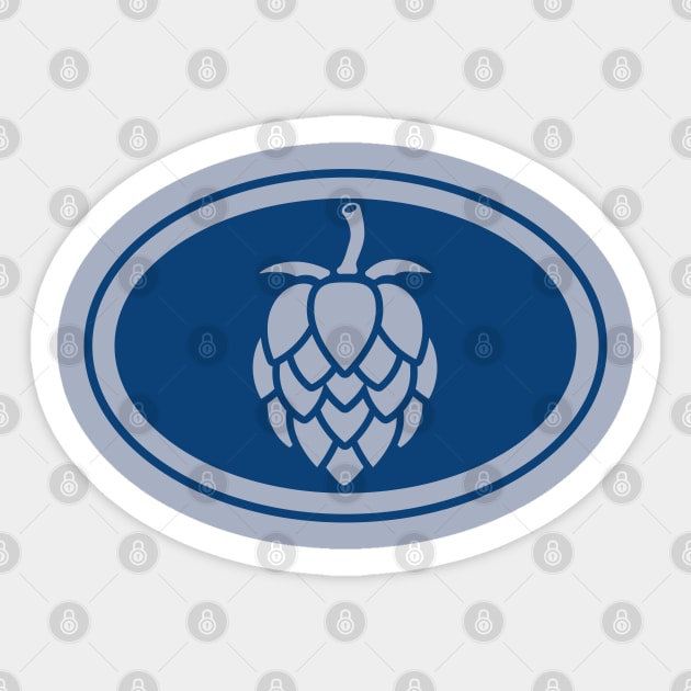 The Beer Hops (blue) Sticker by dkdesigns27